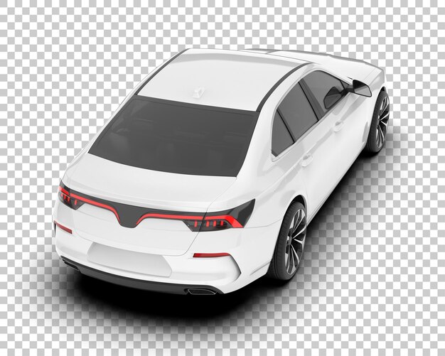 Auto de la ciudad blanco sobre un fondo transparente Ilustración de renderización 3D