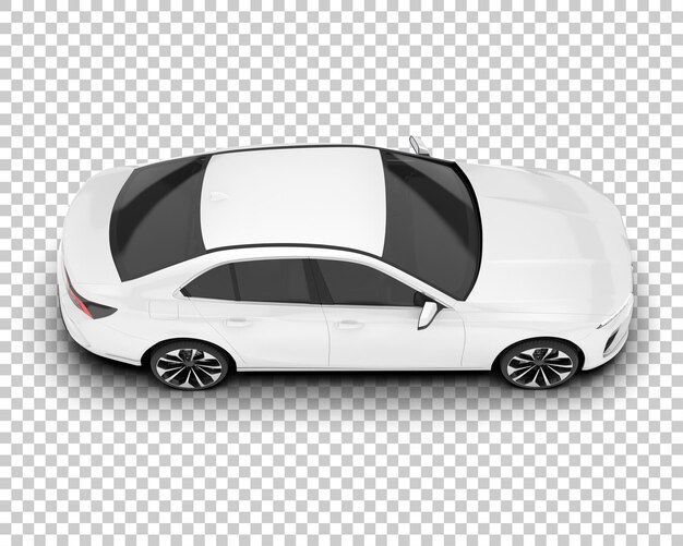 Auto de la ciudad blanco sobre un fondo transparente Ilustración de renderización 3D