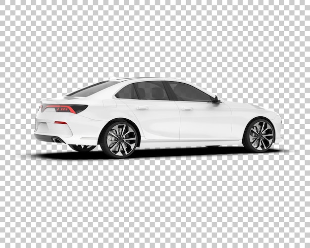 Auto de la ciudad blanco sobre un fondo transparente Ilustración de renderización 3D
