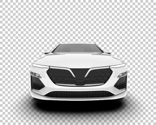 Auto de la ciudad blanco sobre un fondo transparente Ilustración de renderización 3D
