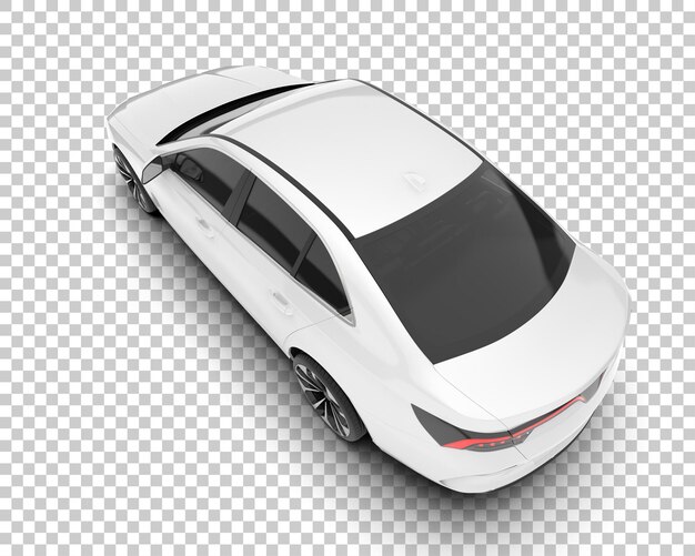 Auto de la ciudad blanco sobre un fondo transparente Ilustración de renderización 3D