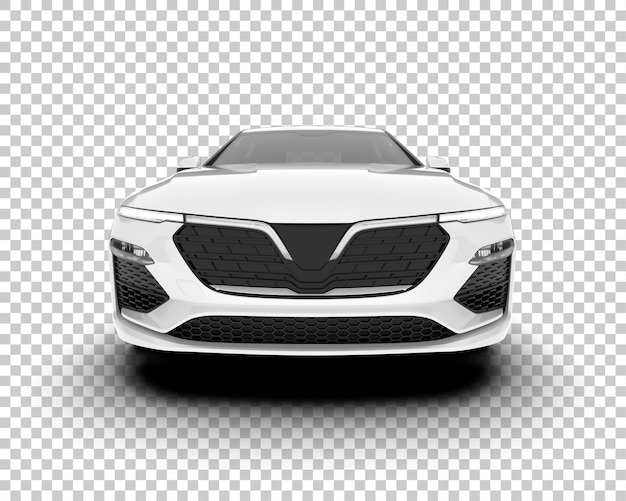 Auto de la ciudad blanco sobre un fondo transparente Ilustración de renderización 3D