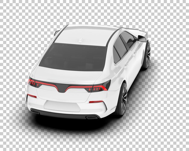 Auto de la ciudad blanco sobre un fondo transparente Ilustración de renderización 3D