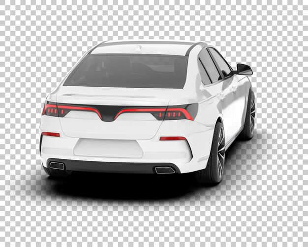 Auto de la ciudad blanco sobre un fondo transparente Ilustración de renderización 3D