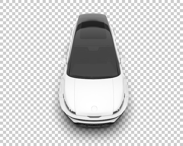 Auto de la ciudad blanco sobre un fondo transparente Ilustración de renderización 3D