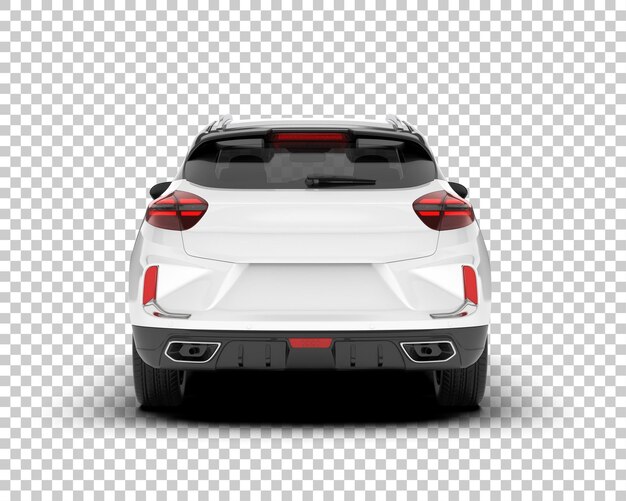 Auto de la ciudad blanco sobre un fondo transparente Ilustración de renderización 3D