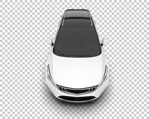 Auto de la ciudad blanco sobre un fondo transparente Ilustración de renderización 3D