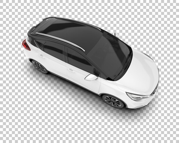 Auto de la ciudad blanco sobre un fondo transparente Ilustración de renderización 3D