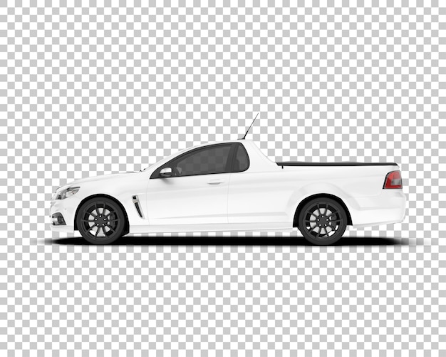 Auto de la ciudad blanco sobre un fondo transparente Ilustración de renderización 3D