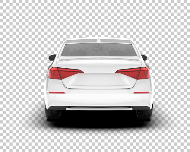 Auto de la ciudad blanco sobre un fondo transparente Ilustración de renderización 3D