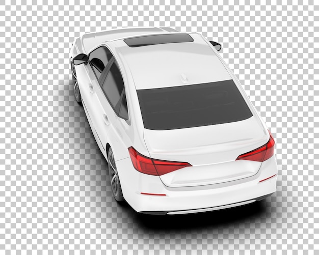 Auto de la ciudad blanco sobre un fondo transparente Ilustración de renderización 3D