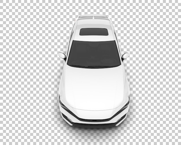 Auto de la ciudad blanco sobre un fondo transparente Ilustración de renderización 3D