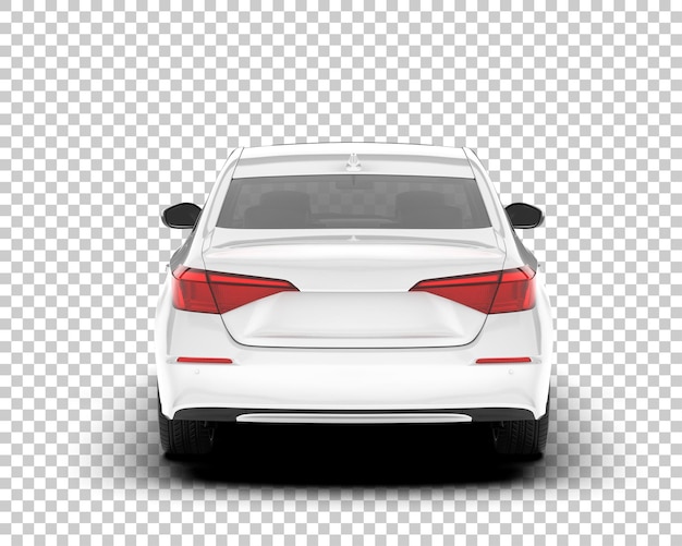 Auto de la ciudad blanco sobre un fondo transparente Ilustración de renderización 3D