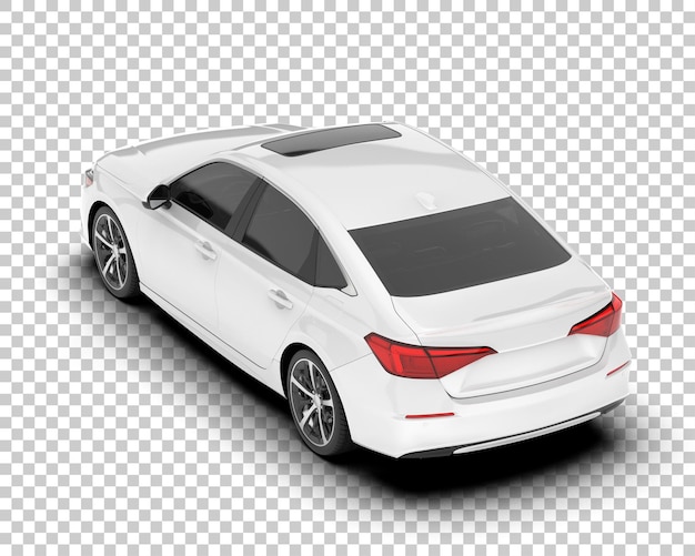 Auto de la ciudad blanco sobre un fondo transparente Ilustración de renderización 3D
