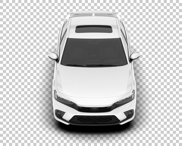 Auto de la ciudad blanco sobre un fondo transparente Ilustración de renderización 3D