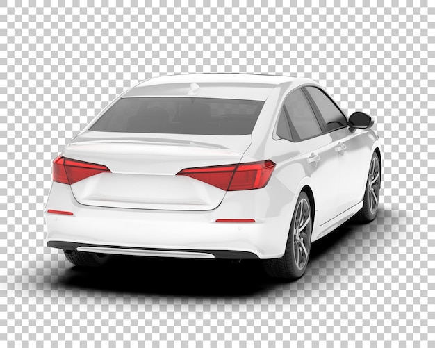 Auto de la ciudad blanco sobre un fondo transparente Ilustración de renderización 3D