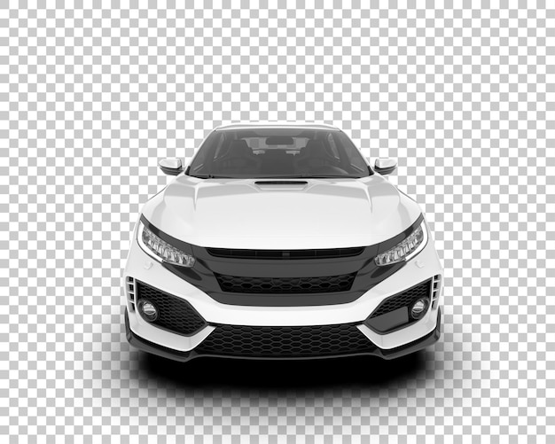 Auto de la ciudad blanco sobre un fondo transparente Ilustración de renderización 3D