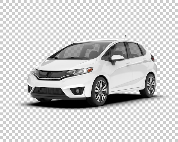 Auto de la ciudad blanco sobre un fondo transparente Ilustración de renderización 3D