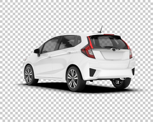 Auto de la ciudad blanco sobre un fondo transparente Ilustración de renderización 3D