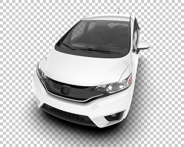 Auto de la ciudad blanco sobre un fondo transparente Ilustración de renderización 3D