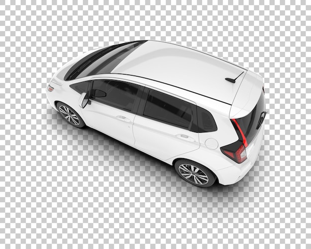 Auto de la ciudad blanco sobre un fondo transparente Ilustración de renderización 3D
