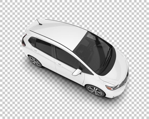 Auto de la ciudad blanco sobre un fondo transparente Ilustración de renderización 3D