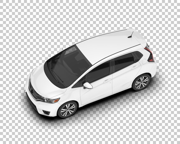 Auto de la ciudad blanco sobre un fondo transparente Ilustración de renderización 3D