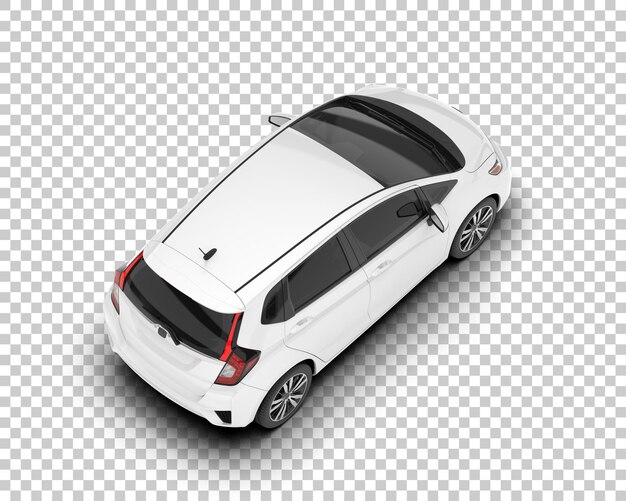 Auto de la ciudad blanco sobre un fondo transparente Ilustración de renderización 3D