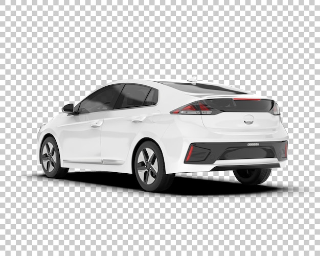Auto de la ciudad blanco sobre un fondo transparente Ilustración de renderización 3D