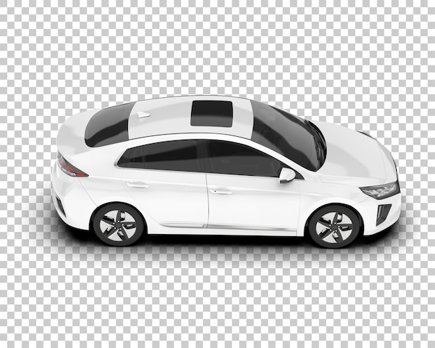 Auto de la ciudad blanco sobre un fondo transparente Ilustración de renderización 3D