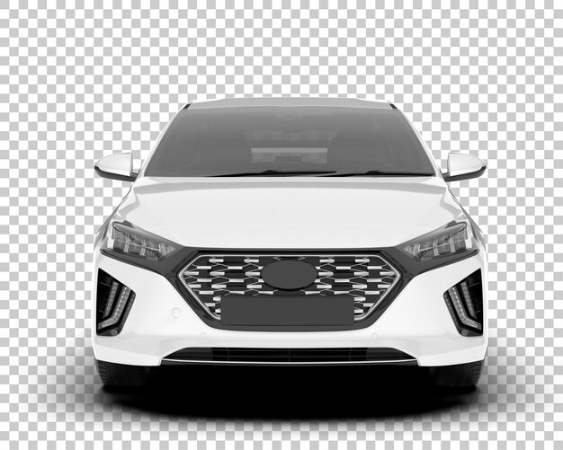 Auto de la ciudad blanco sobre un fondo transparente Ilustración de renderización 3D