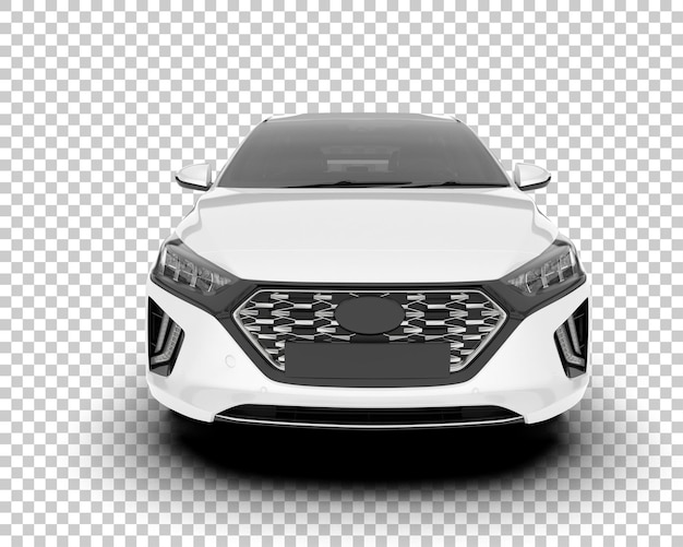 Auto de la ciudad blanco sobre un fondo transparente Ilustración de renderización 3D