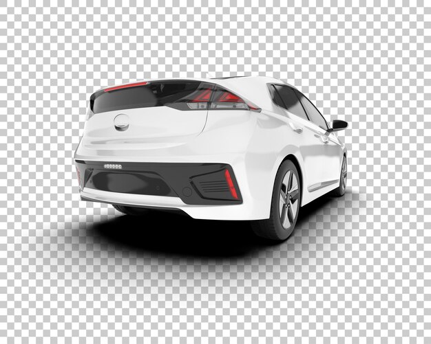 Auto de la ciudad blanco sobre un fondo transparente Ilustración de renderización 3D