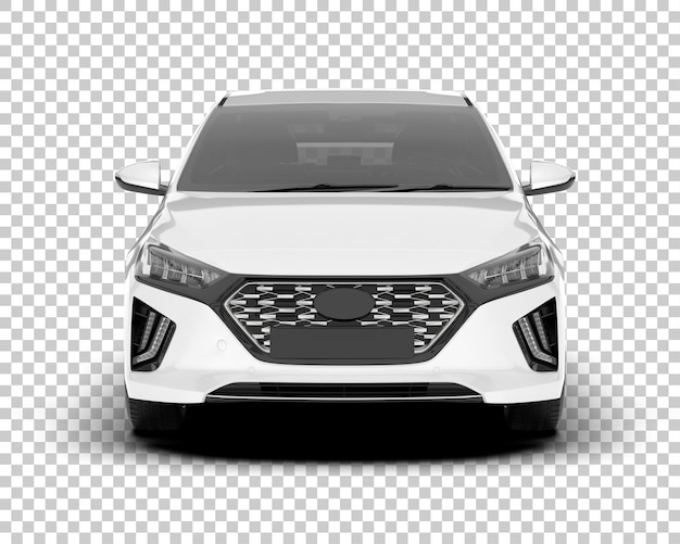 Auto de la ciudad blanco sobre un fondo transparente Ilustración de renderización 3D