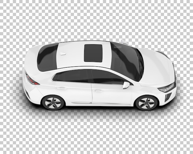 Auto de la ciudad blanco sobre un fondo transparente Ilustración de renderización 3D