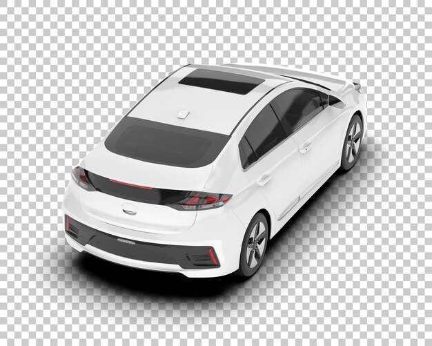 Auto de la ciudad blanco sobre un fondo transparente Ilustración de renderización 3D