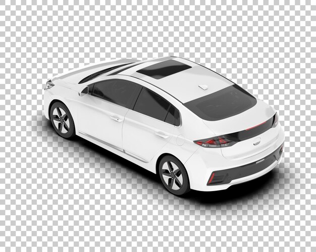 Auto de la ciudad blanco sobre un fondo transparente Ilustración de renderización 3D