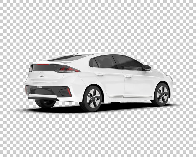 Auto de la ciudad blanco sobre un fondo transparente Ilustración de renderización 3D