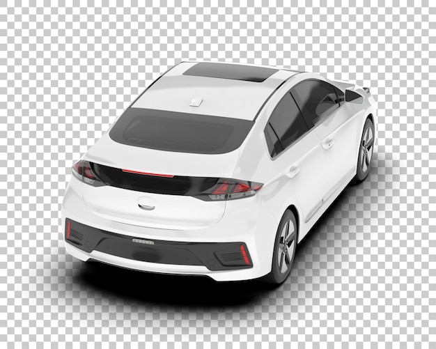 Auto de la ciudad blanco sobre un fondo transparente Ilustración de renderización 3D