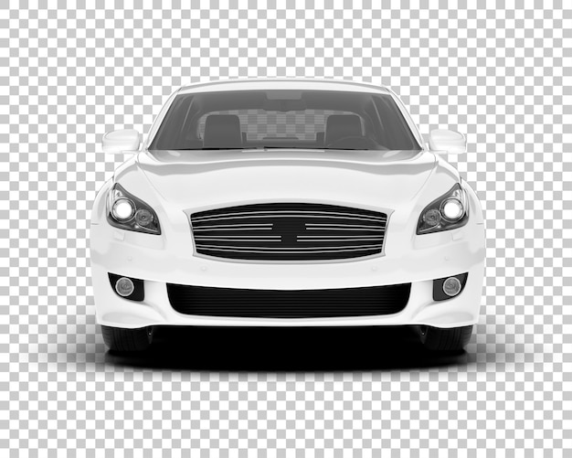 Auto de la ciudad blanco sobre un fondo transparente Ilustración de renderización 3D