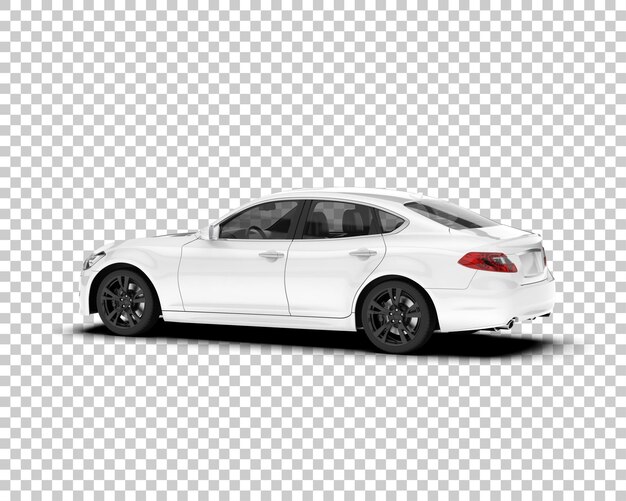 Auto de la ciudad blanco sobre un fondo transparente Ilustración de renderización 3D