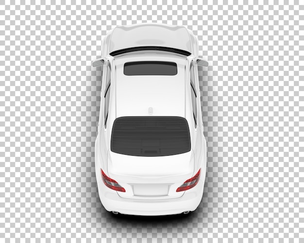 Auto de la ciudad blanco sobre un fondo transparente Ilustración de renderización 3D