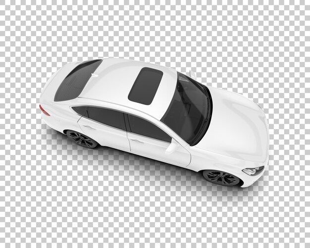 Auto de la ciudad blanco sobre un fondo transparente Ilustración de renderización 3D