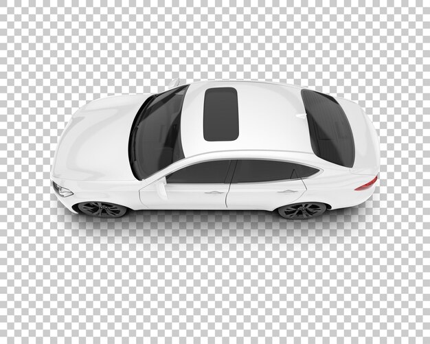 Auto de la ciudad blanco sobre un fondo transparente Ilustración de renderización 3D