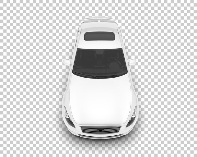 Auto de la ciudad blanco sobre un fondo transparente Ilustración de renderización 3D