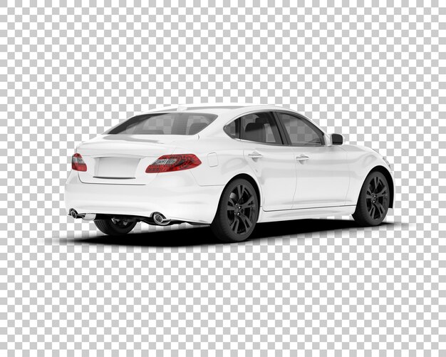 Auto de la ciudad blanco sobre un fondo transparente Ilustración de renderización 3D