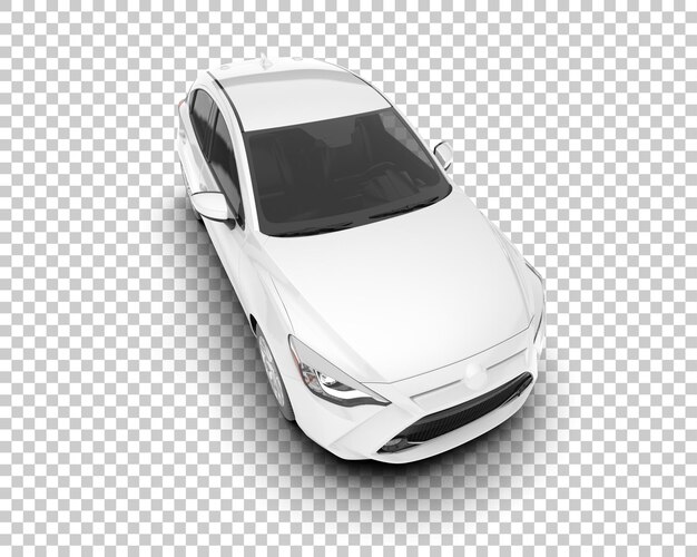 Auto de la ciudad blanco sobre un fondo transparente Ilustración de renderización 3D