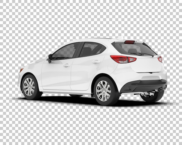 Auto de la ciudad blanco sobre un fondo transparente Ilustración de renderización 3D