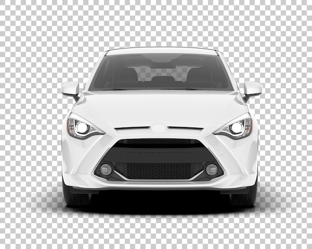 Auto de la ciudad blanco sobre un fondo transparente Ilustración de renderización 3D