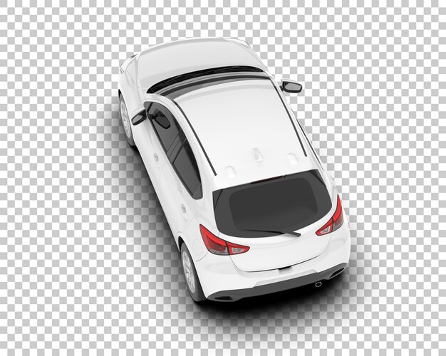 Auto de la ciudad blanco sobre un fondo transparente Ilustración de renderización 3D